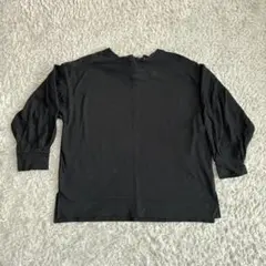 レースディテール 黒 長袖トップス