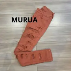 【MURUA】オレンジ ダメージ加工 スキニーデニム ギャルのサムネイル
