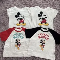 西松屋 バースデー 半袖Tシャツ ミッキー 4枚セット 双子