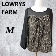 4434 ローリーズファーム ブラウス M 黒 総柄 シアー 透け感 大人可愛い