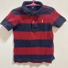 Polo by Ralph Lauren 赤・紺 ストライプ ポロシャツ 24M