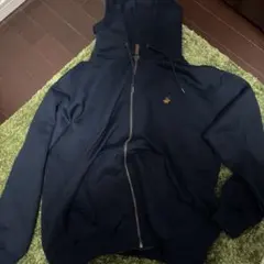 ネイビー フルジップパーカー フード付き