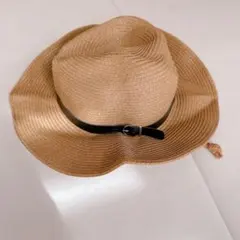 折りたためるテンガロンハット麦わら帽子ストローハットアウトドア メンズ ブラウン