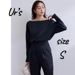 Ur’s ユアーズ　2way オフショル風 ブラウス Sサイズ 美品　ネイビー