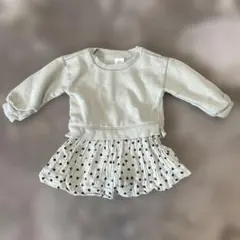 babyGAP　ハート柄チュニックトレーナー　裏起毛スウェットワンピース70cm