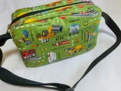 9/末まで価格★値下げ【ハンドメイド】ふわふわ通園バッグ/ くるまグリーン