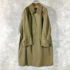 バーバリー ステンカラーコート ノバチェック 玉虫色 カーキ L相当 Burberry ステンカラーコート 玉虫色 カーキ バーバリー ステンカラー
