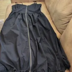 GU フロントジップ キャミワンピース ブラック XL