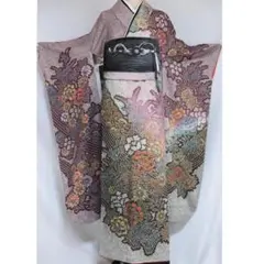 総絞り□赤(朱赤系)×黒□振袖単品157cm□正絹成人式前撮り撮影SI38 