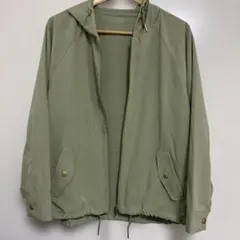 オリーブグリーン フード付きジャケット L