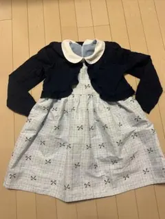 BEBEワンピース120　フォーマル　カーディガンセット
