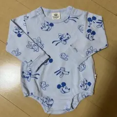 ベビー服　ロンパース　水色　ディズニー　総柄
