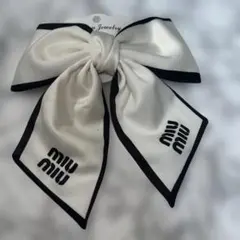 miu miu バレッタリボン ブラック