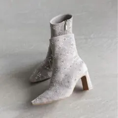 キルティングライクビジューブーツ　RANDA