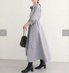 natural couture フロントZIP衿付きワンピース F サイズ