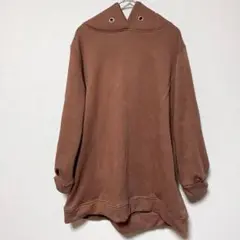 【L】メーカー不明　パーカー　レディース　茶色　ブラウン　シンプル　秋春冬