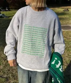 【CIAOPANIC TYPY】メッセージロゴ裏毛スウェット　緑　ユニセックス