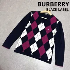 BURBERRY BLACK LABEL セーター ニット 羊毛30% ロゴ刺繍