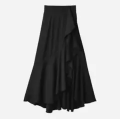 アシンメトリーフリルロングスカート rut711