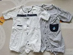 薄手長袖ロンパース・カバーオール2枚セット