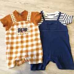 つなぎ風ロンパース2点セット 80cmのサムネイル
