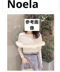 ノエラ ファートリムカラーニット ケープニット トップス Noela