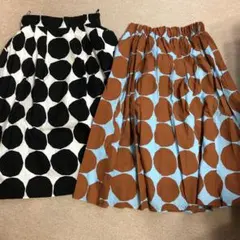 ドット柄のスカート【2L〜3L】