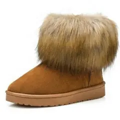 ムートン ファー ショート ブーツ　茶39 24-24.5㎝