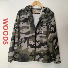 WOODS ウッズ カモフラージュ ジップパーカー フード付き Mサイズのサムネイル