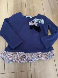 SLAP SLIP トレーナー 100cm ネイビー チェック柄