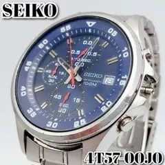 【不動品】SEIKO クロノグラフ 4T57-00J0 ブルー メンズのサムネイル