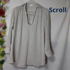 scroll ストライプ　ブラウス