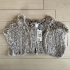 スコットクラブ　ショ－トジレ　ボレロ　羽織り　ラビットファー リアルファー