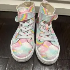 H&M キッズ ハイカットスニーカー レインボー柄　18.5センチのサムネイル