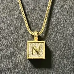 【美品】NINA RICCIネックレス キューブ ラインストーン ゴールド 金