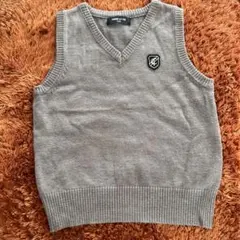 COMME CA ISM グレー Vネック セーター 110A