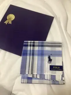 【新品】POLO RALPH LAUREN チェック柄ハンカチ　紙袋付き