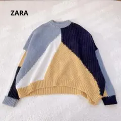 ZARA ザラ モヘア モヘヤ マルチカラー ニットセーター オーバーサイズ S