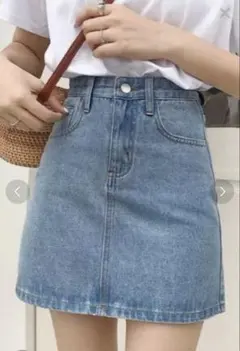 Aライン デニム ミニスカート