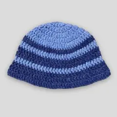 147　バケットハット　手編み　古着　レア　クロシェハット　クラッシャーハット