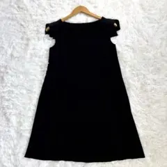 FOXEY NEW YORK ショルダーリボンワンピース フリル ブラック M