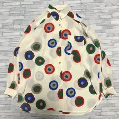 極美品◆ホコモモラ プリントブラウス コットンレース マルチカラー 40 極美品◇ホコモモラ プリントブラウス コットンレース マルチカラー 40