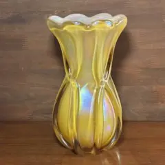 ヴィンテージ オーロラガラス フラワーベース 花瓶