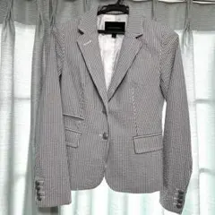 BANANA REPUBLIC 白グレーストライプ ジャケット Sサイズ