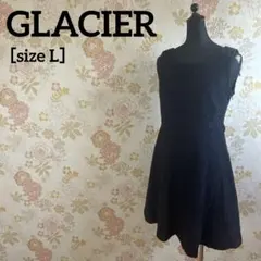 GLACIER ノースリーブ ひざ丈ワンピ L レース 裏地付 刺繍のサムネイル