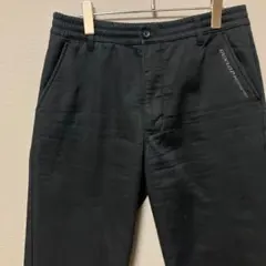 ダンロップ　裏フリースイージーパンツ(L)ブラック無地　あったかラクチンロゴ刺繍