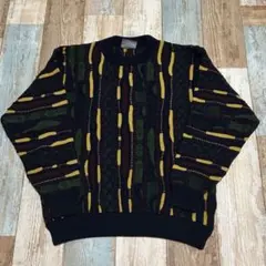 vintage 3Dニット 総柄 セーター COOGI ケーブルニット 古着