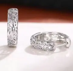 フープピアス 彫刻デザイン 　即購入OK