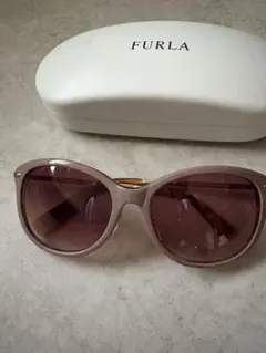 FURLA ブラウンラウンドサングラス ケース付き
