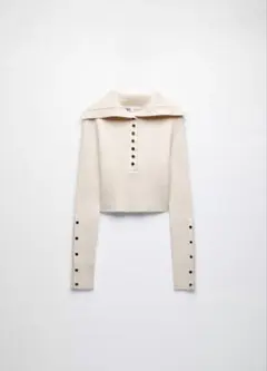 ZARA リブポロネックセーター